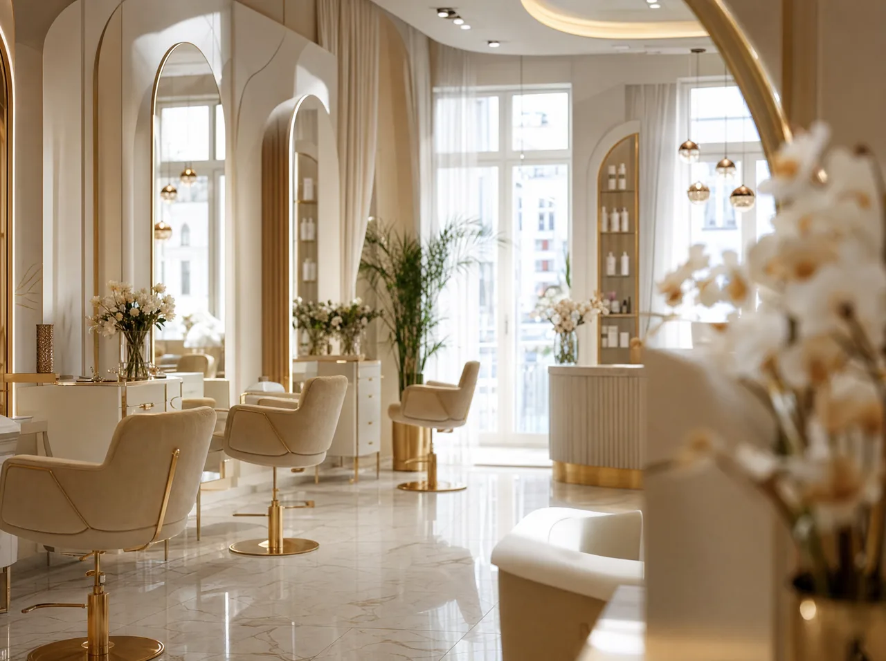 Stylistka w salonie beauty wykonuje precyzyjny zabieg, podkreślający specjalizację salonu