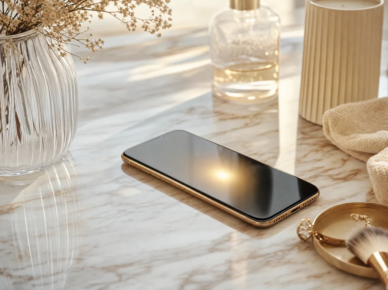 Klientka odbiera przypomnienie o wizycie w salonie beauty na ekranie telefonu